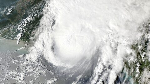 Satellite image of Hurricane Isaias over the Gulf Coast