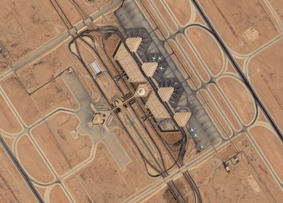 Aerial view of King Khalid International Airport in Riyadh