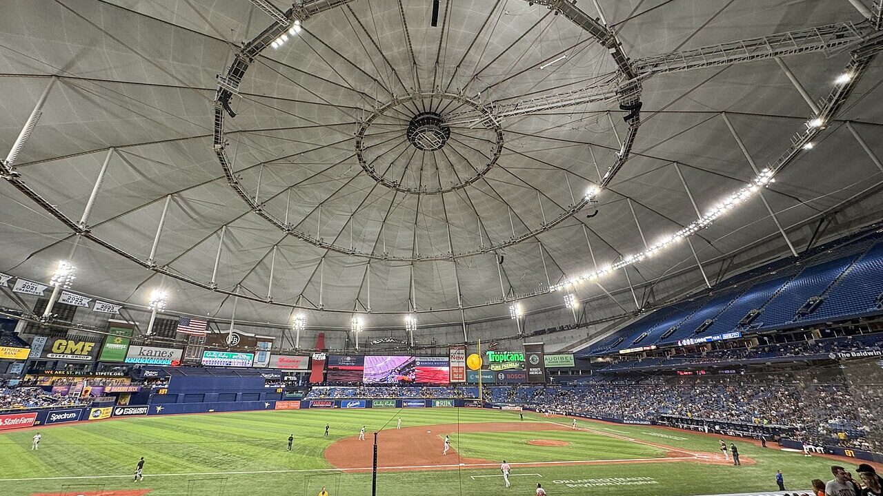 The interior of Tropicana Field in Tampa Florida