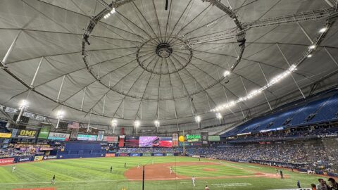 The interior of Tropicana Field in Tampa Florida