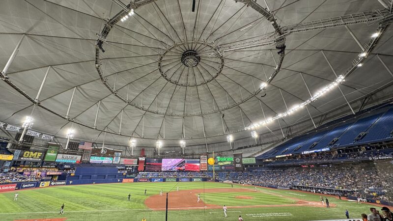 The interior of Tropicana Field in Tampa Florida